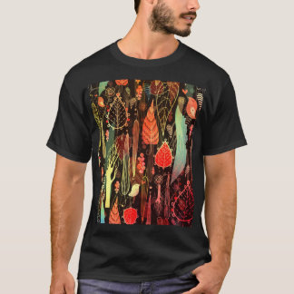 Camiseta Hojas otoñales: patrón oscuro sin costura.