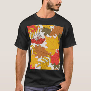 Camiseta Hojas otoñales, patrón simple sin costura