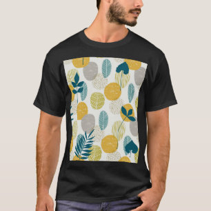 Camiseta Hojas otoñales, patrón vintage sin costuras.