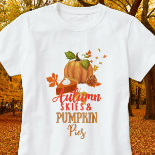 Camiseta Hojas otoñales y calabaza