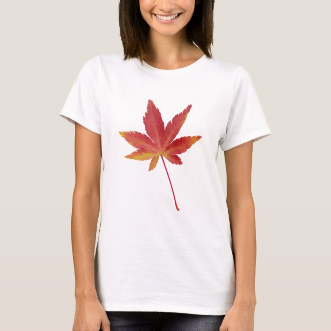 Camiseta Hojas rojas de otoño (Anverso)