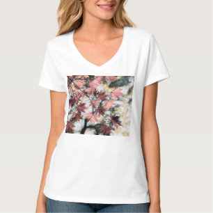 Camiseta Hojas rusas de arce de arce rojizo rosado oxidado