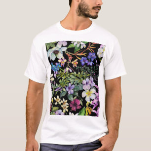 Camiseta Hojas tropicales acuáticas: patrón sin foco