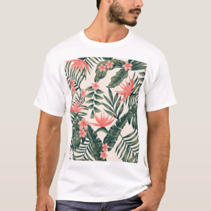 Camiseta Hojas tropicales, alegres tapices de playa.