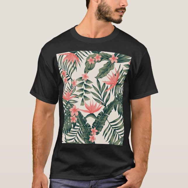 Camiseta Hojas tropicales, alegres tapices de playa. (Anverso)