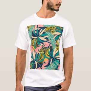 Camiseta Hojas tropicales coloridas: patrón de verano.