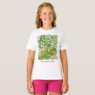 Camiseta Hojas tropicales cortas en acuarela