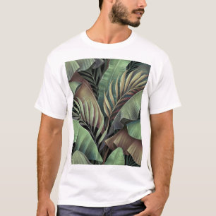 Camiseta Hojas tropicales de palma, ilustracion 3D dibujado