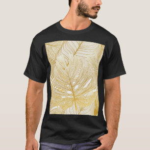 Camiseta Hojas tropicales de palma: patrón vintage.
