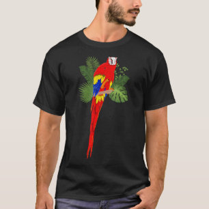 Camiseta Hojas tropicales Exóticas Selva de Aves Macaw Pa