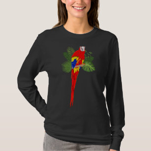 Camiseta Hojas tropicales Exóticas Selva de Aves Macaw Pa