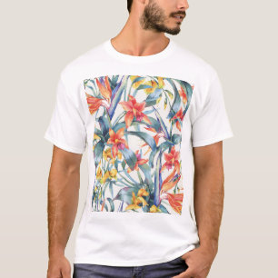 Camiseta Hojas tropicales Flores Vintage Botánica