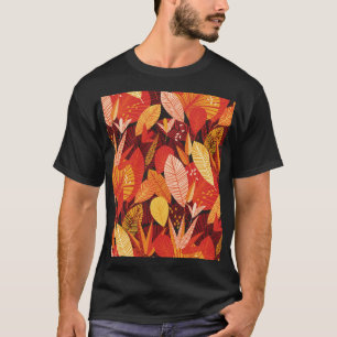 Camiseta Hojas Tropicales: Foliage geométrico colorido.