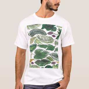 Camiseta Hojas tropicales: fondo transparente de acuarela
