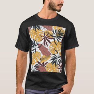 Camiseta Hojas tropicales: fondo vibrante sin costura.