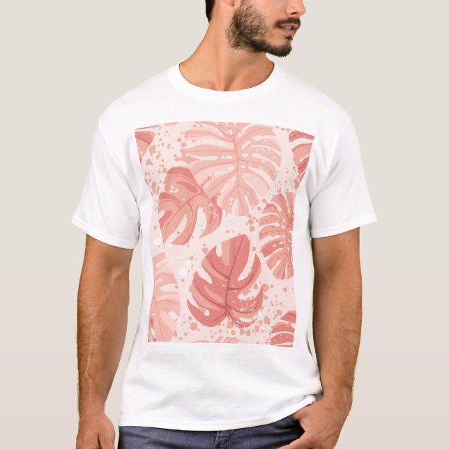 Camiseta Hojas tropicales: patrón de cosecha a mano. (Anverso)
