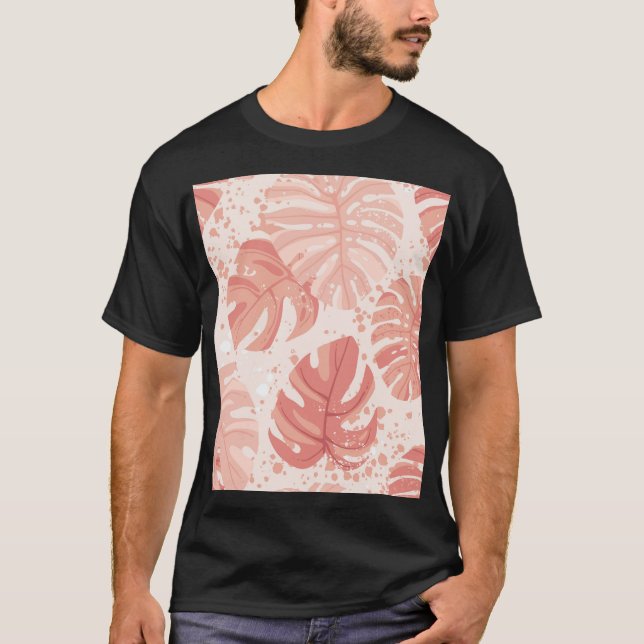 Camiseta Hojas tropicales: patrón de cosecha a mano. (Anverso)