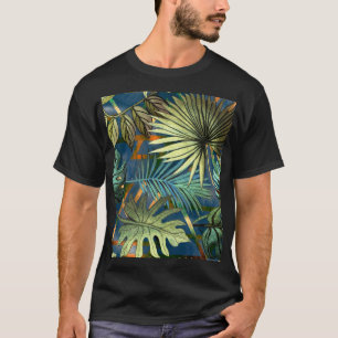Camiseta Hojas tropicales, patrón de formas geométricas