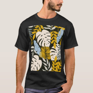 Camiseta Hojas tropicales: patrón vintage oscuro.