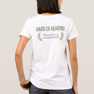 Camiseta Hojas Verdes Botánicas Dureza de Oído Sordera