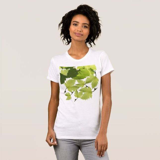 Camiseta Hojas verdes de vid de uva (Anverso completo)