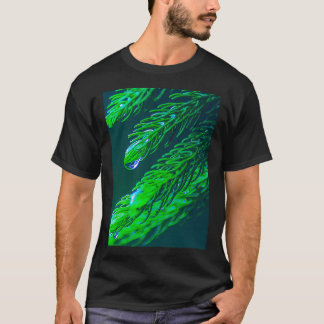 Camiseta Hojas Verdes Frescas Con Droplet De Agua - Pino Tr