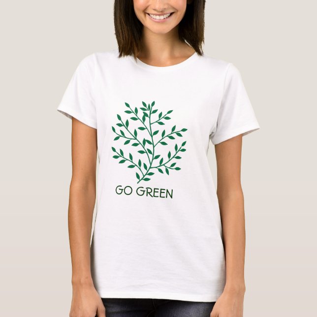 Camiseta Hojas verdes hoja de rama de olivo verde Ir Verde (Anverso)