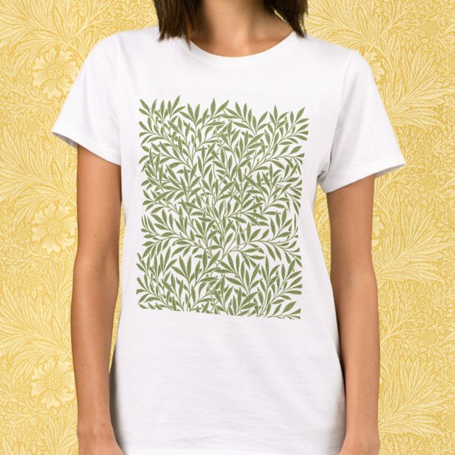 Camiseta Hojas victorianas de William Morris (Vintage Victorian Willow Leaves by William Morris T-Shirt)