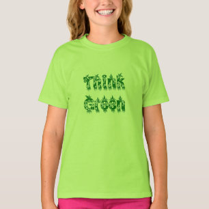 Camiseta Hojas y flores "Think Green"