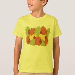 Camiseta Hojas Y Ladybugs En Niños Del Otoño