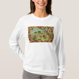Camiseta Hojas y pavos de DayFallen de la acción de gracia