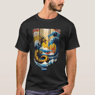 Camiseta Hokusai El gran Kaiju del Kanagawa Vintage Japan