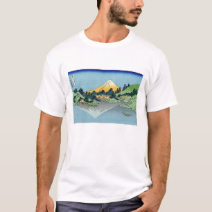 Camiseta Hokusai - El Monte Fuji reflexiona en el lago Kawa