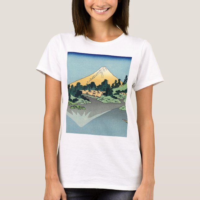 Camiseta Hokusai Monte Fuji reflexiona en el lago Kawaguchi (Anverso)