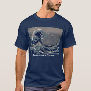 Camiseta Hokusai resuelve Fibonacci, coeficiente de oro