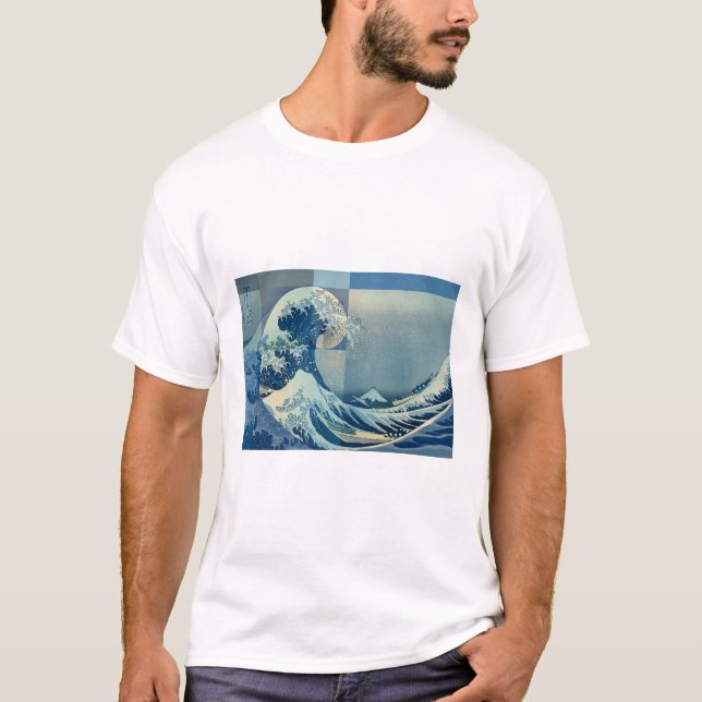 Camiseta Hokusai se reúne con Fibonacci, proporción dorada (Anverso)