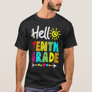 Camiseta Hola 10º Décimo Grado Diversión Regreso a la Escue