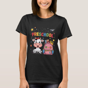 Camiseta Hola 100 Días De Preescolar Cute Cow 100 Día De