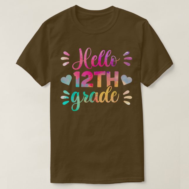 Camiseta Hola, 12º Grado Grado Gratuito Camisas De Vuelta A (Diseño del anverso)