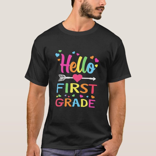 Camiseta Hola 1er Grado De Vuelta A La Escuela De Primer Gr (Anverso)