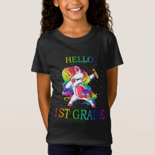 Camiseta Hola 1er grado Unicornio