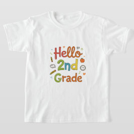 Camiseta Hola 2º Grado | Cuto Doodle Art para Back 2School