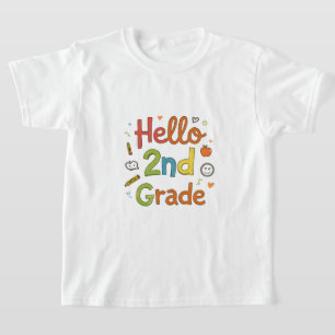 Camiseta Hola 2º Grado   Cuto Doodle Art para Back 2School