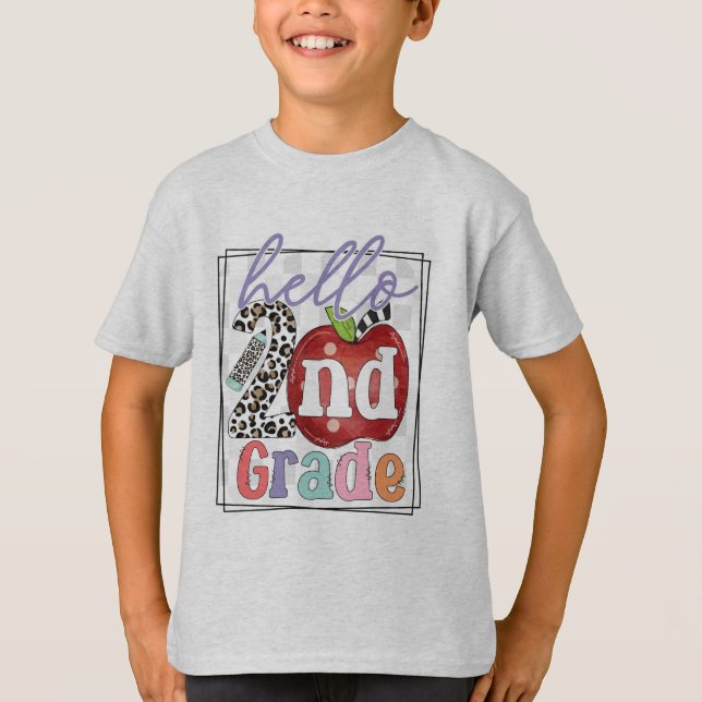 Camiseta Hola 2º grado, niño o Chica (Anverso)