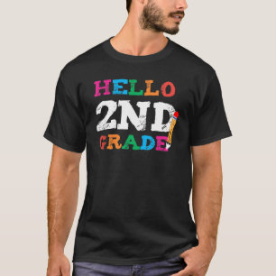 Camiseta Hola, 2º Grado Primer Día De Segundo Grado.