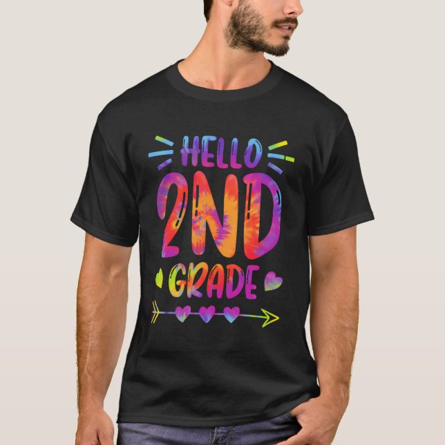 Camiseta Hola, 2º Grado, Tye Grado Gratuito De Vuelta A La  (Anverso)