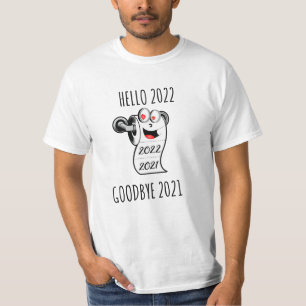 Camiseta Hola 2022 Papel higiénico Adiós 2021