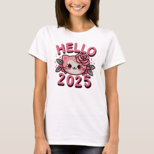Camiseta Hola 2025, Feliz Año Nuevo 2025
