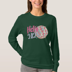 Camiseta Hola 2025 Png, Año Nuevo Retro 2025 Png, Año Nuevo