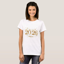 Camiseta Hola 2026 – Año Nuevo Dorado Elegante